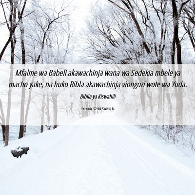 Picture 06 - Yeremia 52:10 SWHULB - Mfalme wa Babeli akawachinja wana wa Sedekia - Bible Verse Picture