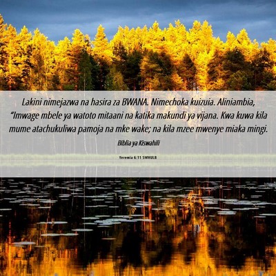 Picture 06 - Yeremia 6:11 SWHULB - Lakini nimejazwa na hasira za BWANA. Nimechoka - Bible Verse Picture