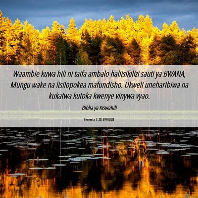 Picture 06 - Yeremia 7:28 SWHULB - Waambie kuwa hili ni taifa ambalo haliisikilizi - Bible Verse Picture