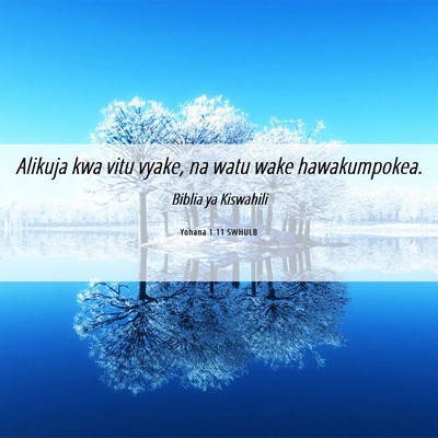 Picture 06 - Yohana 1:11 SWHULB - Alikuja kwa vitu vyake, na watu wake - Bible Verse Picture