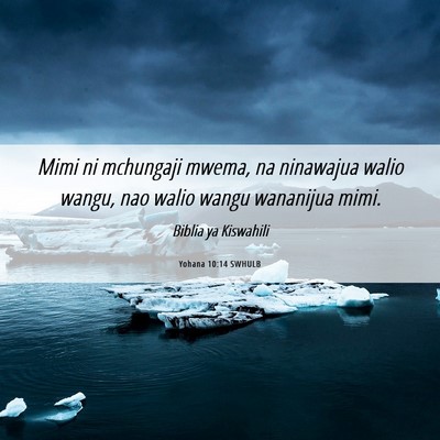 Picture 06 - Yohana 10:14 SWHULB - Mimi ni mchungaji mwema, na ninawajua walio - Bible Verse Picture