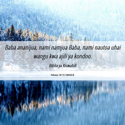 Picture 06 - Yohana 10:15 SWHULB - Baba ananijua, nami namjua Baba, nami nautoa uhai - Bible Verse Picture