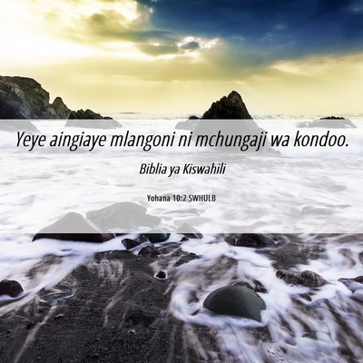 Picture 06 - Yohana 10:2 SWHULB - Yeye aingiaye mlangoni ni mchungaji wa - Bible Verse Picture