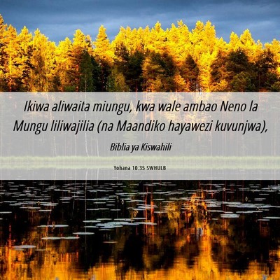 Picture 06 - Yohana 10:35 SWHULB - Ikiwa aliwaita miungu, kwa wale ambao Neno la - Bible Verse Picture