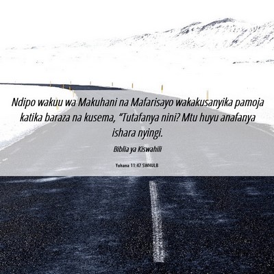 Picture 06 - Yohana 11:47 SWHULB - Ndipo wakuu wa Makuhani na Mafarisayo - Bible Verse Picture