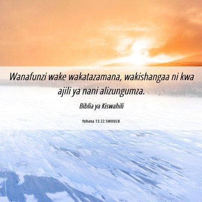 Picture 06 - Yohana 13:22 SWHULB - Wanafunzi wake wakatazamana, wakishangaa ni kwa - Bible Verse Picture