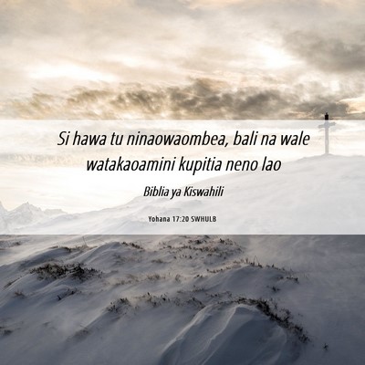 Picture 06 - Yohana 17:20 SWHULB - Si hawa tu ninaowaombea, bali na wale - Bible Verse Picture