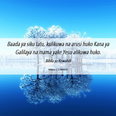 Picture 06 - Yohana 2:1 SWHULB - Baada ya siku tatu, kulikuwa na arusi huko Kana - Bible Verse Picture