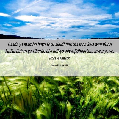 Picture 06 - Yohana 21:1 SWHULB - Baada ya mambo hayo Yesu alijidhihirisha tena kwa - Bible Verse Picture