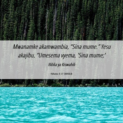 Picture 06 - Yohana 4:17 SWHULB - Mwanamke akamwambia, “Sina mume.” Yesu - Bible Verse Picture