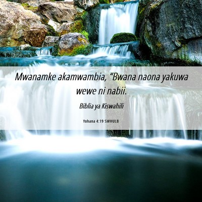 Picture 06 - Yohana 4:19 SWHULB - Mwanamke akamwambia, “Bwana naona yakuwa wewe - Bible Verse Picture