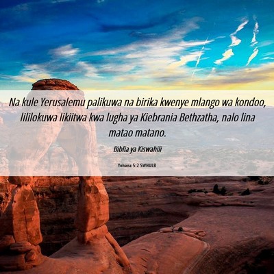 Picture 06 - Yohana 5:2 SWHULB - Na kule Yerusalemu palikuwa na birika kwenye - Bible Verse Picture