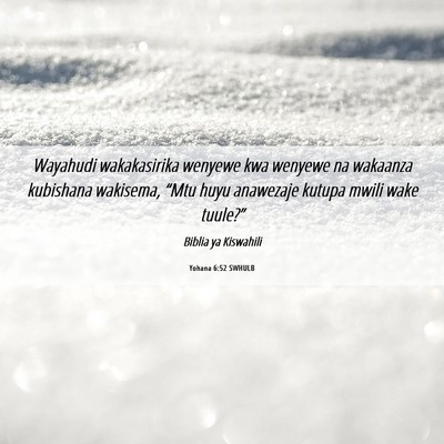 Picture 06 - Yohana 6:52 SWHULB - Wayahudi wakakasirika wenyewe kwa wenyewe na - Bible Verse Picture