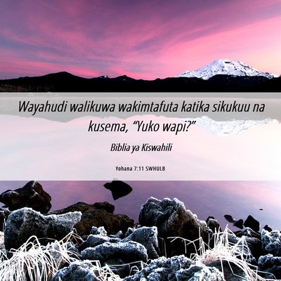 Picture 06 - Yohana 7:11 SWHULB - Wayahudi walikuwa wakimtafuta katika sikukuu na - Bible Verse Picture