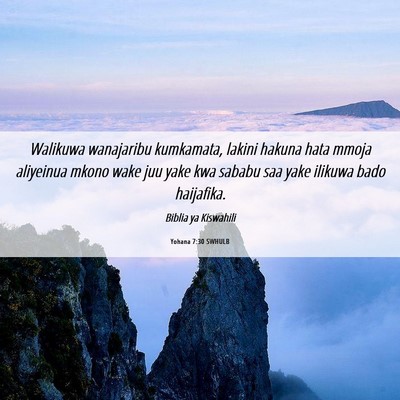 Picture 06 - Yohana 7:30 SWHULB - Walikuwa wanajaribu kumkamata, lakini hakuna hata - Bible Verse Picture