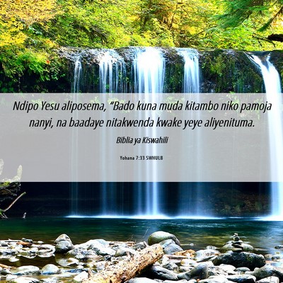Picture 06 - Yohana 7:33 SWHULB - Ndipo Yesu aliposema, “Bado kuna muda kitambo - Bible Verse Picture