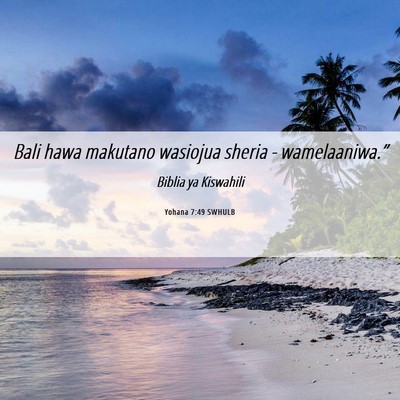 Picture 06 - Yohana 7:49 SWHULB - Bali hawa makutano wasiojua sheria - - Bible Verse Picture