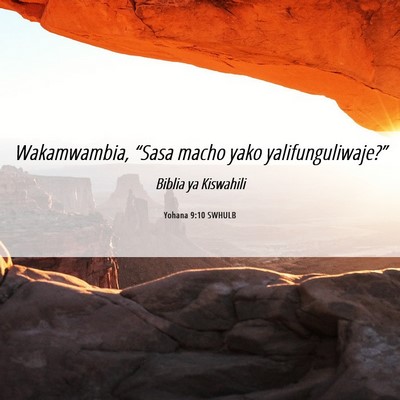 Picture 06 - Yohana 9:10 SWHULB - Wakamwambia, “Sasa macho yako - Bible Verse Picture