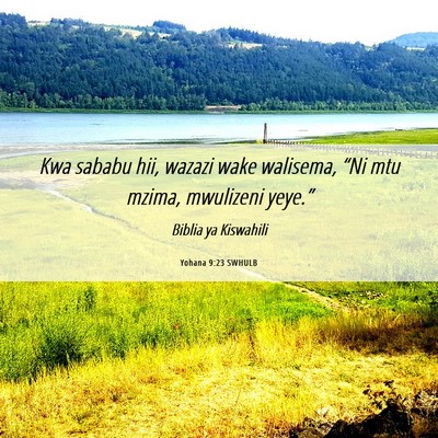 Picture 06 - Yohana 9:23 SWHULB - Kwa sababu hii, wazazi wake walisema, “Ni mtu - Bible Verse Picture