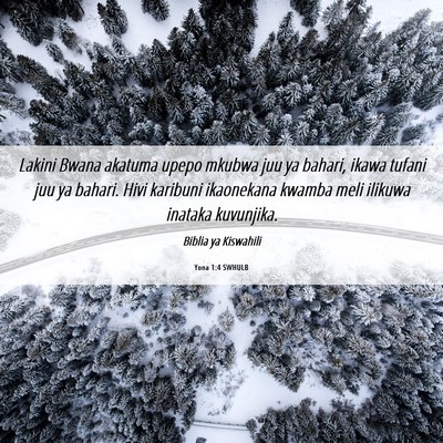 Picture 06 - Yona 1:4 SWHULB - Lakini Bwana akatuma upepo mkubwa juu ya bahari, - Bible Verse Picture