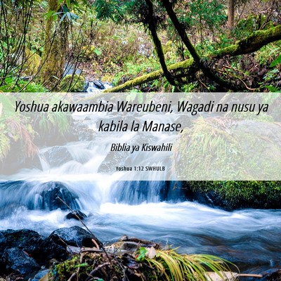 Picture 06 - Yoshua 1:12 SWHULB - Yoshua akawaambia Wareubeni, Wagadi na nusu ya - Bible Verse Picture