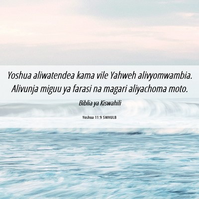 Picture 06 - Yoshua 11:9 SWHULB - Yoshua aliwatendea kama vile Yahweh - Bible Verse Picture