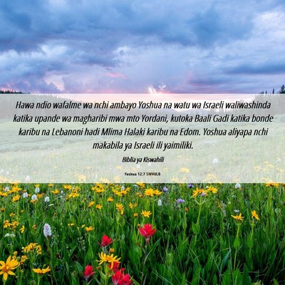 Picture 06 - Yoshua 12:7 SWHULB - Hawa ndio wafalme wa nchi ambayo Yoshua na watu - Bible Verse Picture