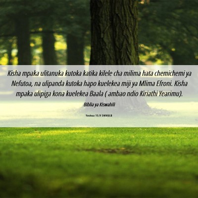 Picture 06 - Yoshua 15:9 SWHULB - Kisha mpaka ulitanuka kutoka katika kilele cha - Bible Verse Picture