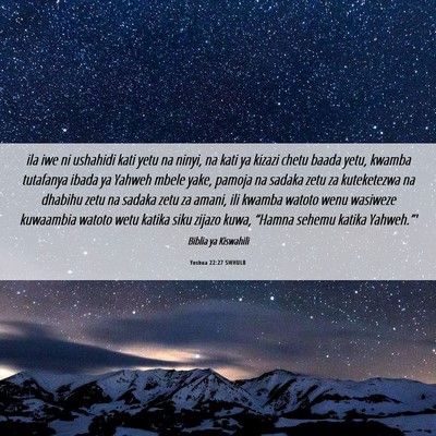 Picture 06 - Yoshua 22:27 SWHULB - ila iwe ni ushahidi kati yetu na ninyi, na kati - Bible Verse Picture