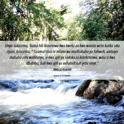 Picture 06 - Yoshua 22:28 SWHULB - Hivyo tukasema, 'kama hili litasemwa kwa kwetu au - Bible Verse Picture