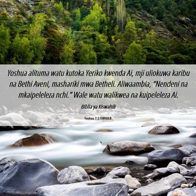 Picture 06 - Yoshua 7:2 SWHULB - Yoshua alituma watu kutoka Yeriko kwenda Ai, mji - Bible Verse Picture