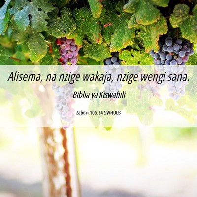 Picture 06 - Zaburi 105:34 SWHULB - Alisema, na nzige wakaja, nzige wengi - Bible Verse Picture