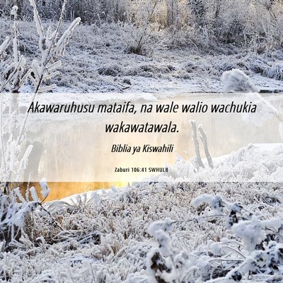 Picture 06 - Zaburi 106:41 SWHULB - Akawaruhusu mataifa, na wale walio wachukia - Bible Verse Picture