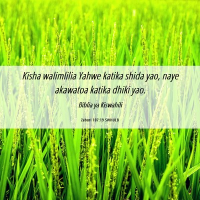 Picture 06 - Zaburi 107:19 SWHULB - Kisha walimlilia Yahwe katika shida yao, naye - Bible Verse Picture