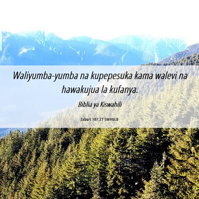 Picture 06 - Zaburi 107:27 SWHULB - Waliyumba-yumba na kupepesuka kama walevi na - Bible Verse Picture