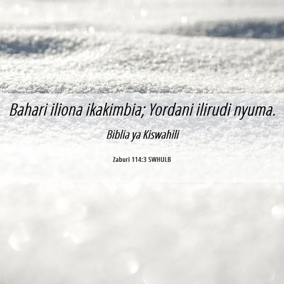 Picture 06 - Zaburi 114:3 SWHULB - Bahari iliona ikakimbia; Yordani ilirudi - Bible Verse Picture