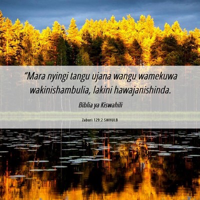 Picture 06 - Zaburi 129:2 SWHULB - “Mara nyingi tangu ujana wangu wamekuwa - Bible Verse Picture