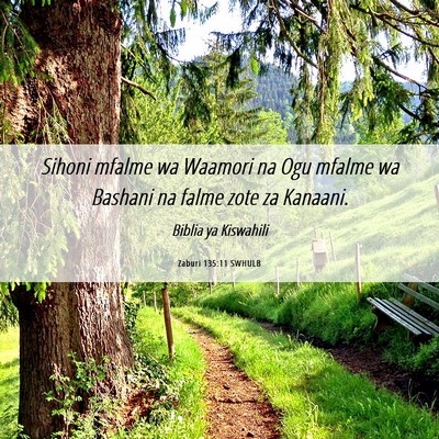 Picture 06 - Zaburi 135:11 SWHULB - Sihoni mfalme wa Waamori na Ogu mfalme wa Bashani - Bible Verse Picture