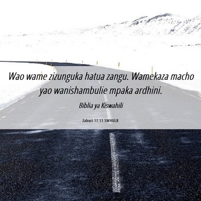 Picture 06 - Zaburi 17:11 SWHULB - Wao wame zizunguka hatua zangu. Wamekaza macho - Bible Verse Picture