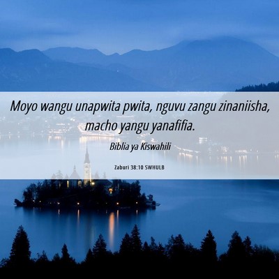 Picture 06 - Zaburi 38:10 SWHULB - Moyo wangu unapwita pwita, nguvu zangu - Bible Verse Picture