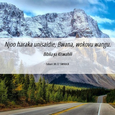 Picture 06 - Zaburi 38:22 SWHULB - Njoo haraka unisaidie, Bwana, wokovu - Bible Verse Picture