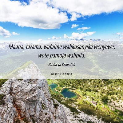 Picture 06 - Zaburi 48:4 SWHULB - Maana, tazama, wafalme walikusanyika wenyewe; - Bible Verse Picture