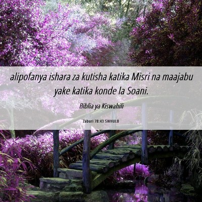Picture 06 - Zaburi 78:43 SWHULB - alipofanya ishara za kutisha katika Misri na - Bible Verse Picture
