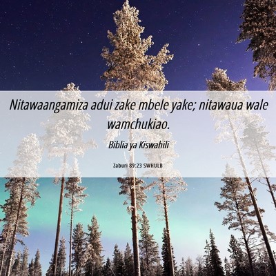 Picture 06 - Zaburi 89:23 SWHULB - Nitawaangamiza adui zake mbele yake; nitawaua - Bible Verse Picture