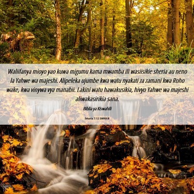 Picture 06 - Zekaria 7:12 SWHULB - Waliifanya mioyo yao kuwa migumu kama mwamba ili - Bible Verse Picture