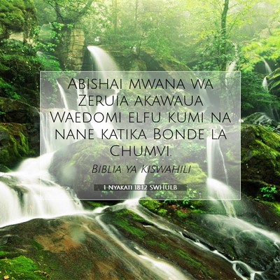 Picture 07 - 1 Nyakati 18:12 SWHULB - Abishai mwana wa Zeruia akawaua Waedomi elfu kumi - Bible Verse Picture