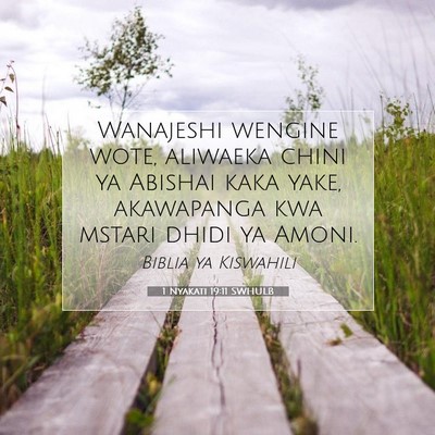 Picture 07 - 1 Nyakati 19:11 SWHULB - Wanajeshi wengine wote, aliwaeka chini ya Abishai - Bible Verse Picture