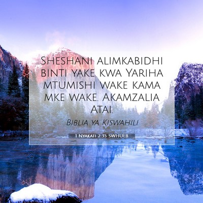 Picture 07 - 1 Nyakati 2:35 SWHULB - Sheshani alimkabidhi binti yake kwa Yariha - Bible Verse Picture