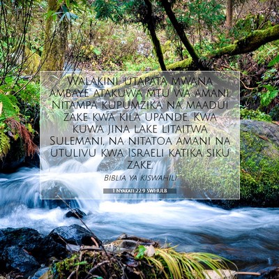 Picture 07 - 1 Nyakati 22:9 SWHULB - Walakini, utapata mwana ambaye atakuwa mtu wa - Bible Verse Picture