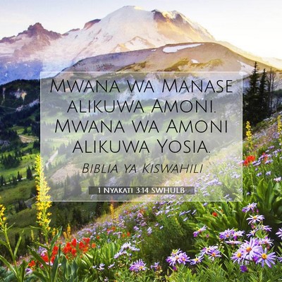 Picture 07 - 1 Nyakati 3:14 SWHULB - Mwana wa Manase alikuwa Amoni. Mwana wa Amoni - Bible Verse Picture